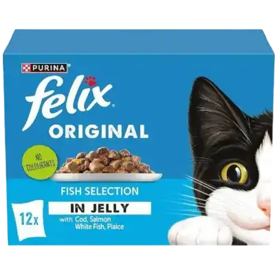 Felix Original Chunks Fish Selection In Jelly Pouches 12x85g