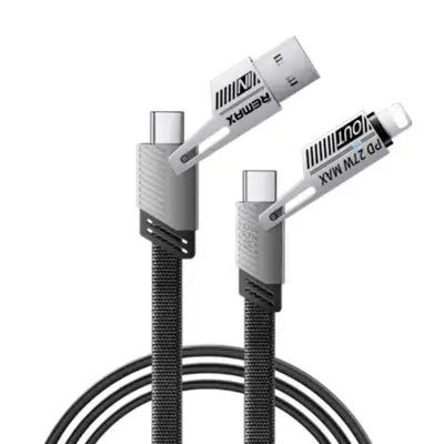 REMAX RC-C189 65W 4-in-1 Fast Charging Cable - USB/Type-C to Lightning/Type-C