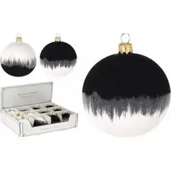 Xmas Ball Whıte Black 60Mm 2As