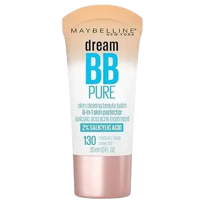 Dream BB Pure Skin Clearing Beauty Balm 2% Salicylic Acid 130 Medium Deep Sheer Tint 30ml _ MAYBELLINE