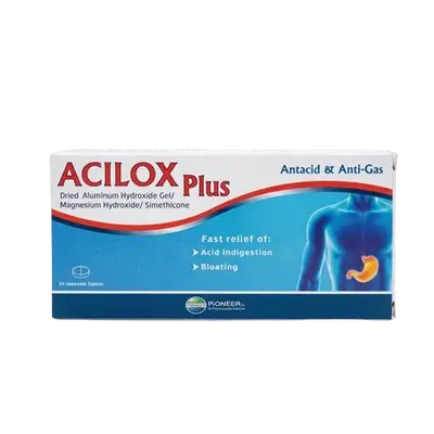Acilox Plus Antacid & Anti-Gas 50 Chewable Tablets _ Pioneer