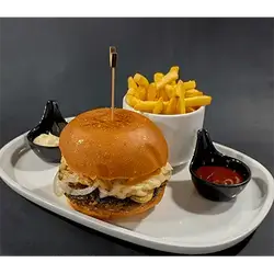Swiss Mushroom Beef Burger