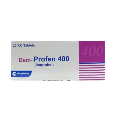 Dam-Profen 400 (Ibuprofen 400mg) 20 Tablets _ Ultra Medica