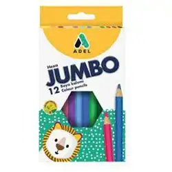Adel Jumbo Cornered Crayons 12 Colors