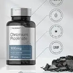 Horbaach Chromium Picolinate 1000mcg | 240 Tablets | Vegetarian Formula | Non-GMO, Gluten Free Supplement