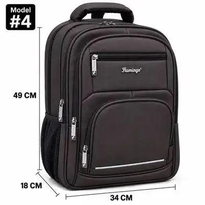 Flamingo Leather Backpack – Model #4, 4 Zippers