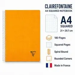 Clairefontaine A4 Grid Notebook – 180 pages – 90 gsm