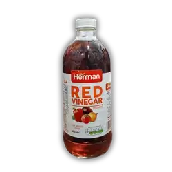 Herman's Red Vinegar Glass Bottle 473ml
