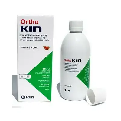Kin ortho strawberry mint mouthwash 500ml