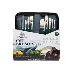 phoenix 11 pieces oil brush brush set
