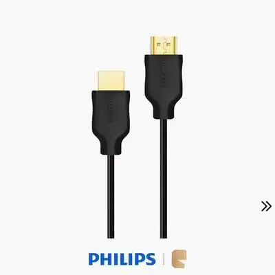 Philips High Speed 4K 60Hz HDMI Cable 3-Meter 18Gbps Gold-Plated Connectors - Black