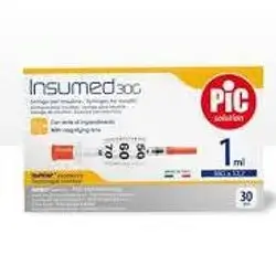 Insumed Sterile insulin syringe ( 1 ml ) needle ( 30G x 8 mm ) * 30 pcs