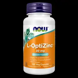 NOW L-OptiZinc® 30 mg, ZINC , ZINC with COPPER, Superior Absorption & Higher Retention, 100 caps Zinc