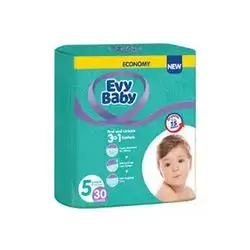 Evy Baby Size 5 Diapers (11-25kg), 30 Pieces