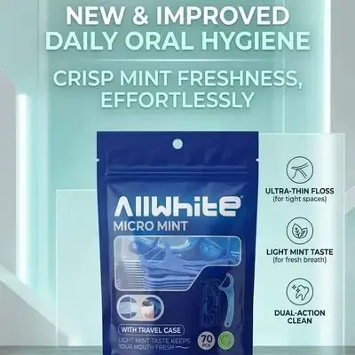 AllWhite Micro Mint Floss Picks