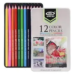 Iron Box Artist Colored Pencils Cans 12 Colors