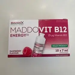Maddovit B12 25mcg ampoules 10x7ml raspberry flavour