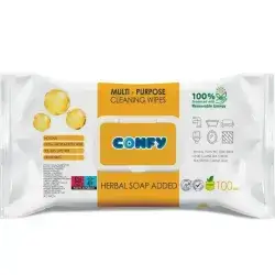 Confy Multi - Purpose cleaning wipes Herbal soap scented 100 PCS