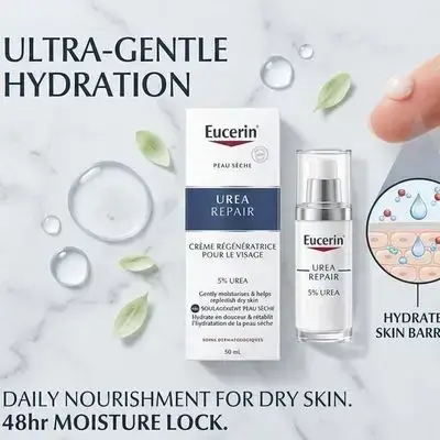 Eucerin Urea Repair Replenishing Face Cream 5% Urea 48h dry skin relief 50ml