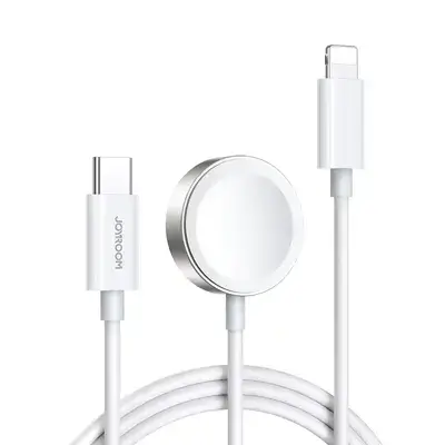 Joyroom USB Type-C 20W PD Cable with Inductive Charger for Apple Watch (1.5m, White)