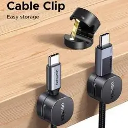 UGREEN Cable Clips (6pc)Organizer Silicone USB Cable Winder Flexible Cable Management Clips Cable Holder For Mouse Headphone Earphone For Desk Car Wall Cable Fixer Organizer Cable Organizer