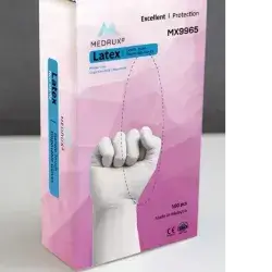 MEDRUX® Latex Examination 100 Gloves LARGE L