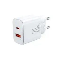 Model: JR-TCF05EU Name: Flash Series 20W A+C Dual- Port Charger Input: 100-240V~ 50/60Hz, 0.8A(Max) PD Output: 5V - 3A, 9V =2.22A, 12V=1.67A QC 3.0 Output: 5V = 3A, 9V= 2A, 12V=1.5A Total Output: 5V= 3A(Max) Material: PC fireproof material Size: 26.5*42*62mm Net Weight: 54g