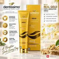 Dentissimo Gold Toothpaste-Gel Limited Edition – Advanced Whitening, 75 mL