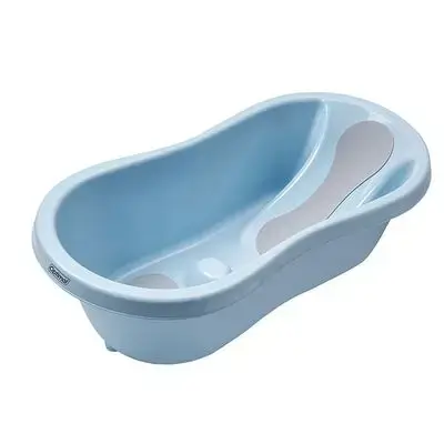Large Bathtub with Anti-Slip Recliner Pad - Blue