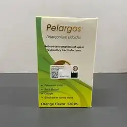 pelargos pelargonium sidoides relieve the symptoms of upper respiratory tract infections ( common cold , sore throat , cough , blocked or runny nose ) orange flavor 120ml