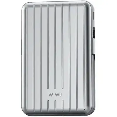WiWU Trunk Series موگناتیسی بێ وایەر پاوەر بانک | 20000mAh – زیو