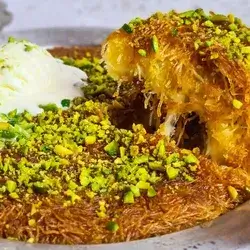 Pistachio Kunafa With Ice Cream