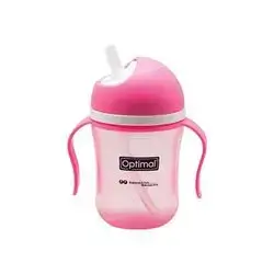 Non-Spill Weaning Cup 220ml with Straw - Pink