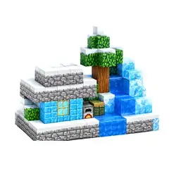 Minecraft Magnetic Building Ice and Snow Cottage X70 (110pcs + 3 Free Plush Toys)