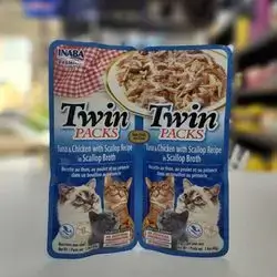 Inaba Twin Packs ( Tuna & chicken with scallop Recipe In Scallop Broth ) 80g
