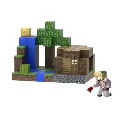 Minecraft Magnetic Building T079 Creekside Retreat – 107 Pieces + 3 Random Plush Toys