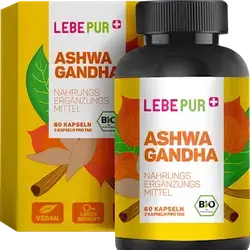 Lebepur Ashwagandha capsules, 60 count, 1000mg