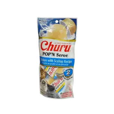 Inaba Churu Pop'n Serve - Chicken with Scallop Recipe 2 Cups
