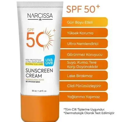 Narcissa High Protection, Anti-Spot Sunscreen 50 Spf Waterproof Uva + Uvb 50 ml