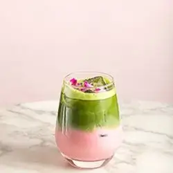 Matcha Rose Iced Latte