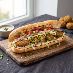 Falafel Sandwich with French Bun