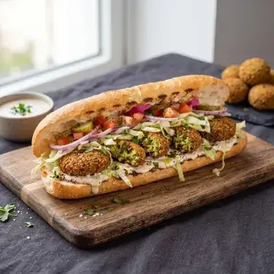 Falafel Sandwich with French Bun