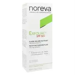 noreva EXFOLIAC SPF50+ Fluide Solaire Matifiant Matifying Sun Care Fluid 40ml