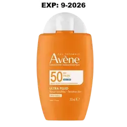 Ultra Fluid Invisible Sunscreen SPF50+ Sensitive Skin 50ml _ Avene