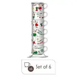 SET 6 CUPS COFFEE STACKABLE