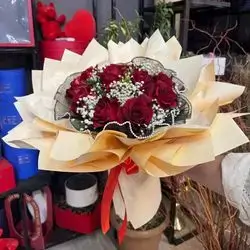Tears And Red Rose Bouquet