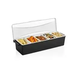 5 Comp.Garnish Tray With Lid