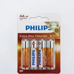PHILIPS AAA EXTRA ZINC CHLORIDE BATTERIES (8-PACK-1.5V)