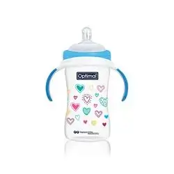 Breast-Like Extra Wide Neck Feeding Bottle 240ml (+6) with Handle - Blue