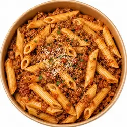 Penne with bolognese sauce